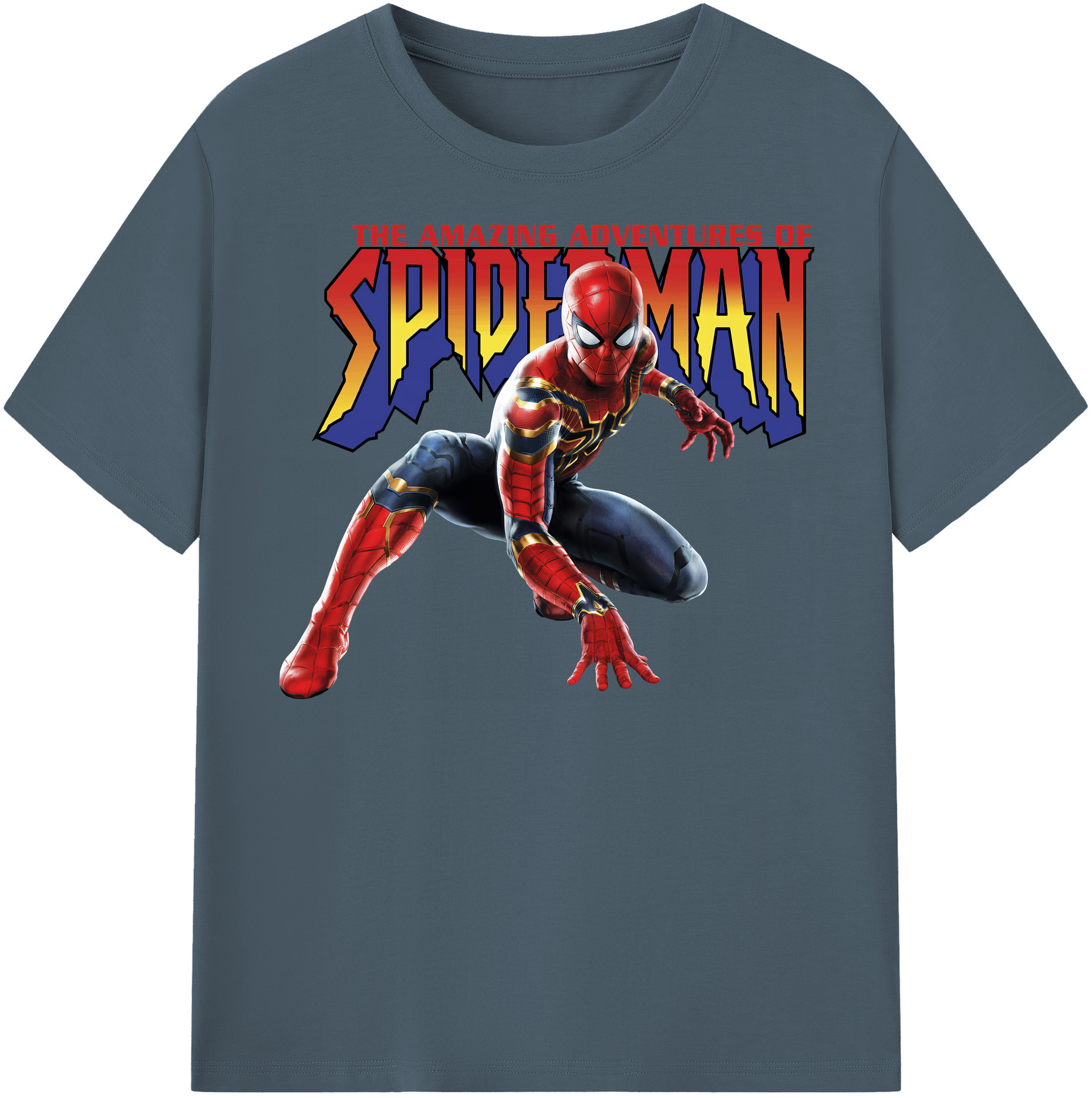 Spider Man スパイダーマン 綿100％半袖Tシャツ（フロントプリント）